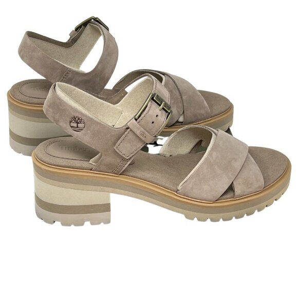 Timberland Womens Violet Marsh 2 Band Sandals, Taupe Nubuck, Size 10 - Picture 5 of 8